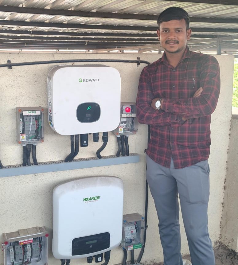 Solar panels under sunlight